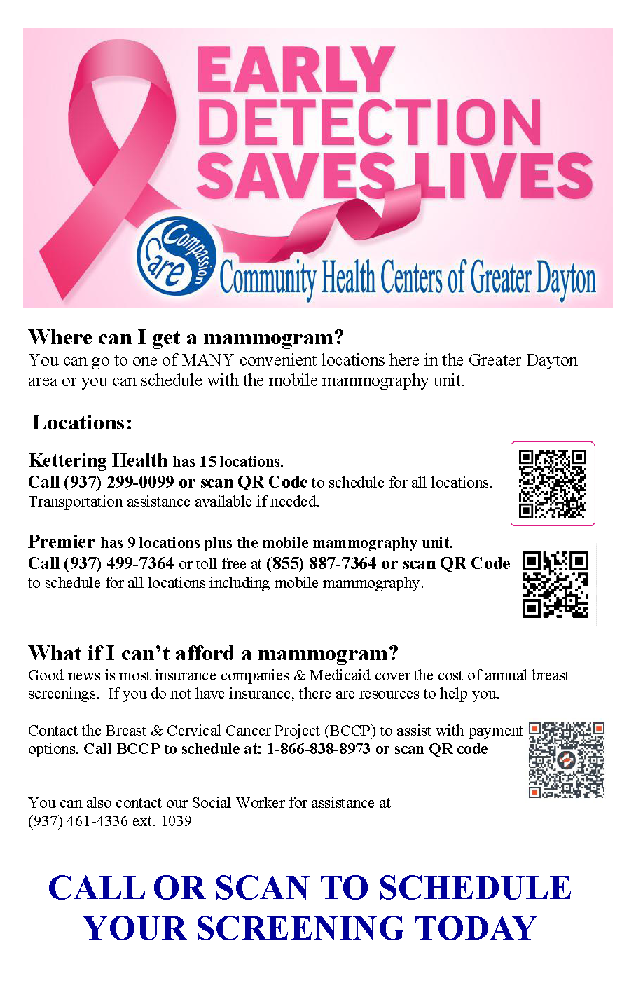 Mammogram Resources from Community Health Centers of Greater Dayton